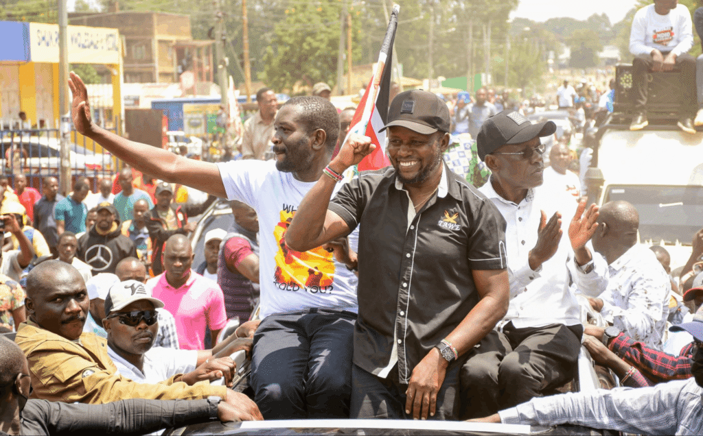 Mwananchi Movement leaders, led by Edwin Sifuna and George Natembeya, address supporters in Mumias Town on August 9, 2026.