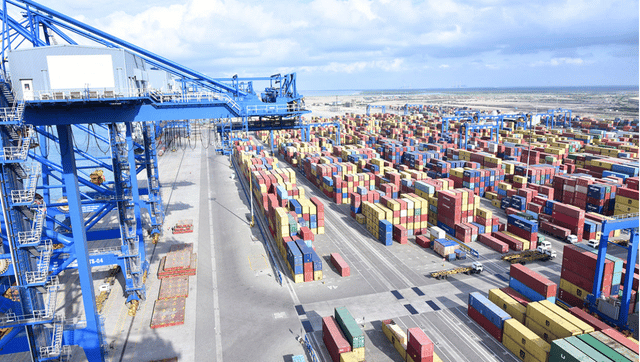 Stacks of cargo as traders went on strike.