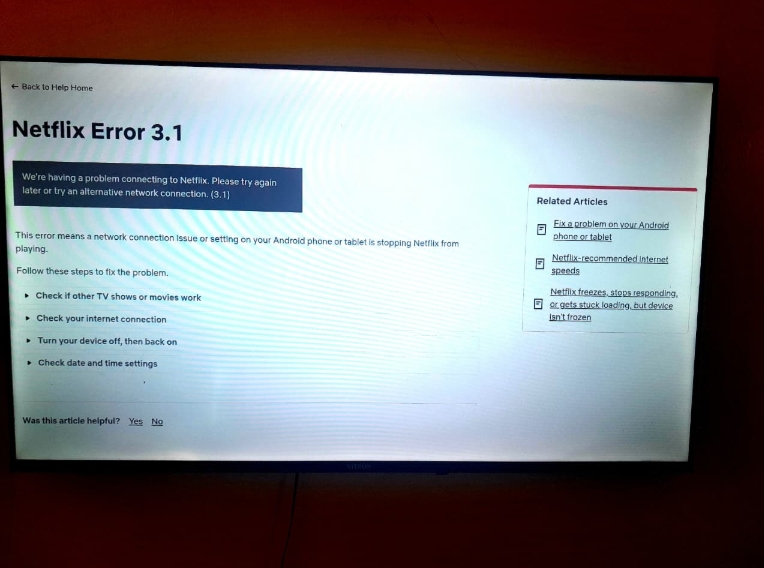 Netflix Glitch Locks Out Vitron Smart TV Users