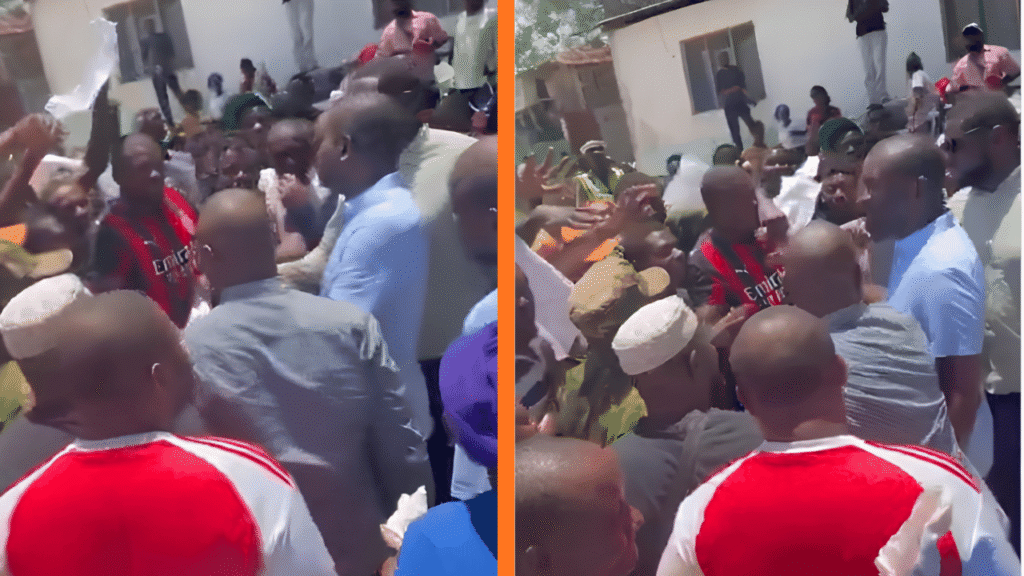 Crowd of Kilifi youth mobbing Nairobi Senator Edwin Sifuna during a walkabout