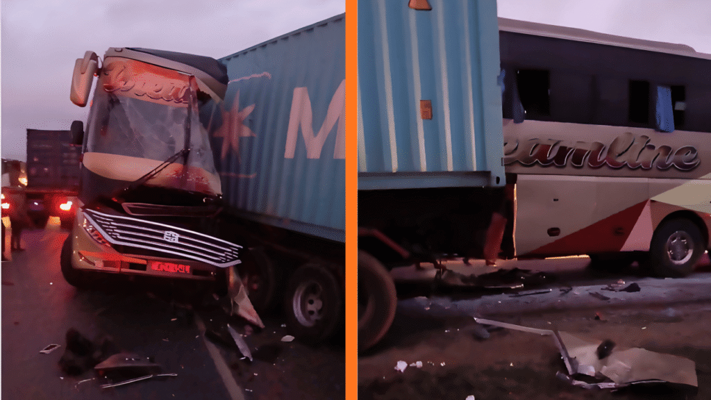 Dreamline Bus Collides with Broken-Down Truck at Mackinnon-Taru on Mombasa-Nairobi Highway