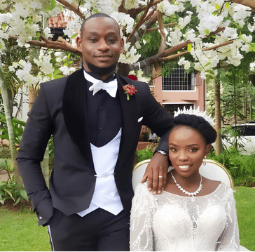 Actors Brian Ogana and Yasmin Said dressed in wedding attire during a scene for the TV series Maria, symbolizing long-term commitment that contrasts with early red flags and subtle dating signs in relationships.