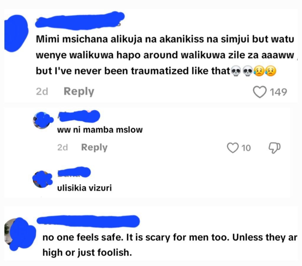 A screenshot conversation of online testimonies detailing non-consensual sexual boundary violations, highlighting public transit harassment and trauma shared by commuters in Nairobi. photo | file
