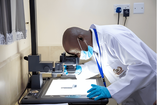 DCI forensic investigators processing evidence related to the murder case involving the former USIU student and victim.